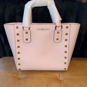 Michael Kors Light Pink crossbody with Gold Studs